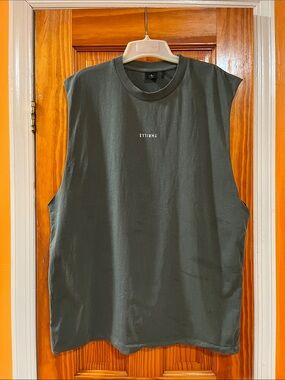Thrills Men's  Sleeveless Tank Tee Shirt Top — Olive Green Gorpcore Size L